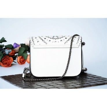 Eldora Genuine Leather Shoulder Bag White 76229