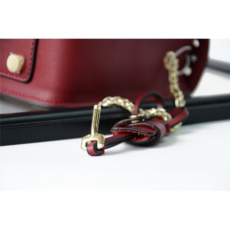 Eldora Genuine Leather Shoulder Bag Dark Red 76229