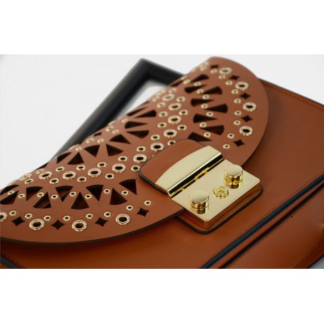 Eldora Genuine Leather Shoulder Bag Brown 76229