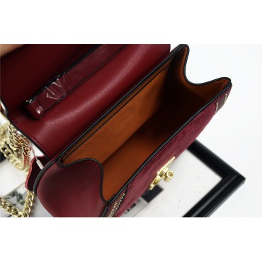  Eldora Genuine Leather Shoulder Bag Dark Red 76228