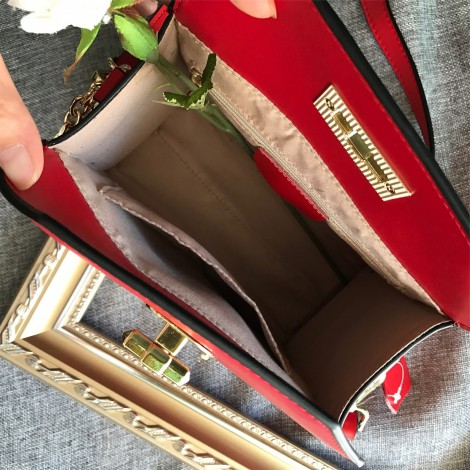 Eldora Genuine Leather Crossbody Bag Red 76230
