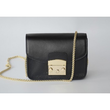 Eldora Genuine Leather Shoulder Bag Black 76232