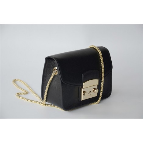 Eldora Genuine Leather Shoulder Bag Black 76232