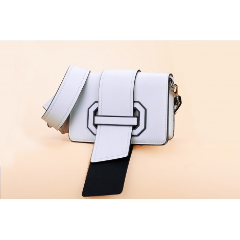Eldora Genuine Leather Shoulder Bag White 76233