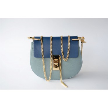  Eldora Genuine Leather Shoulder Bag Light Blue Dark Blue 76228