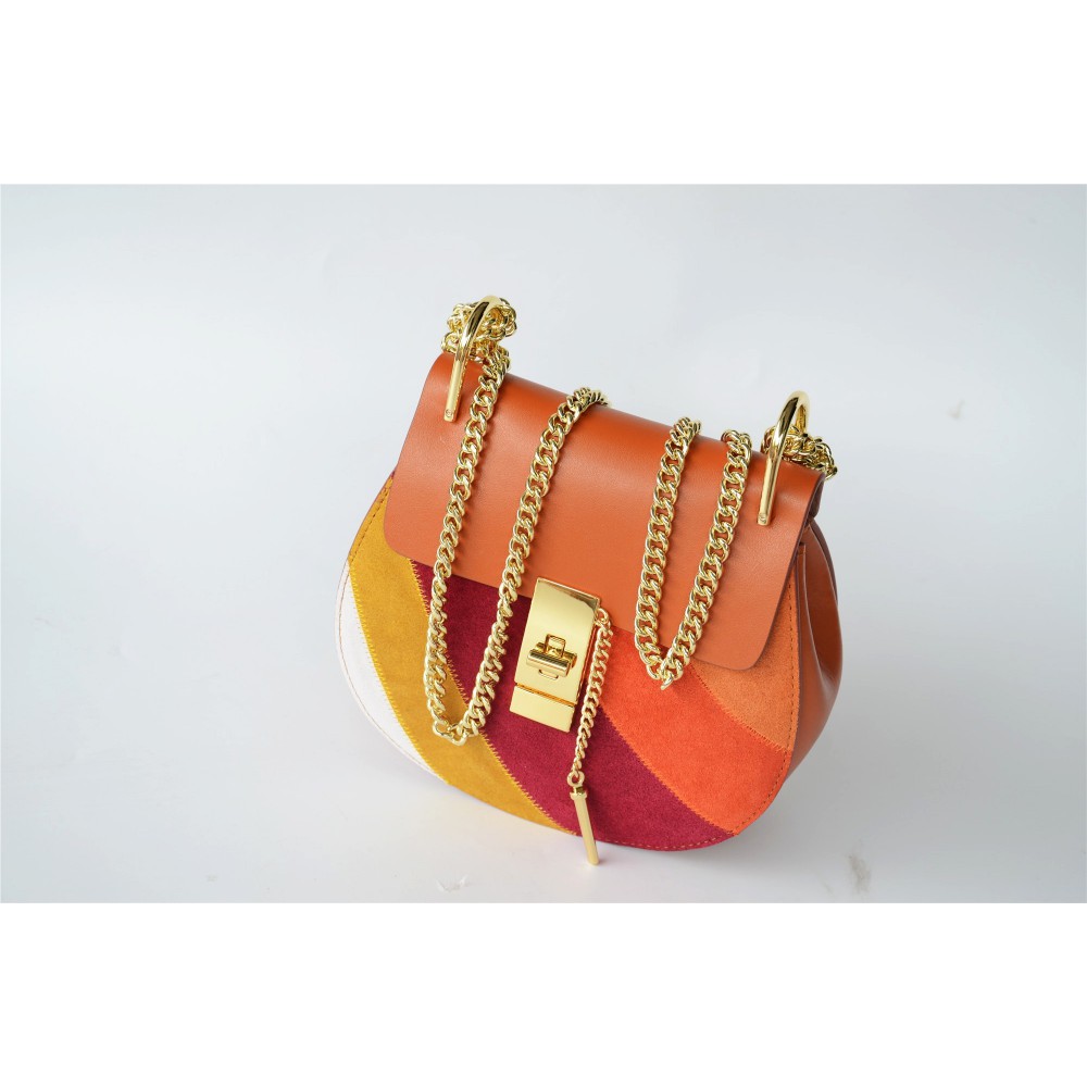  Eldora Sac à main porté épaule en cuir  Orange 76228