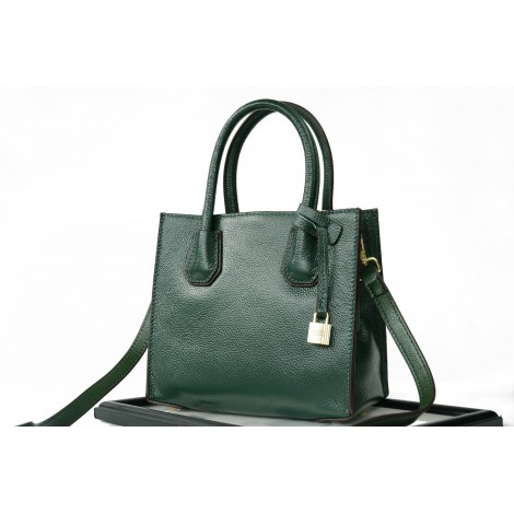 Eldora Genuine Leather Tote Bag Dark Green 76235