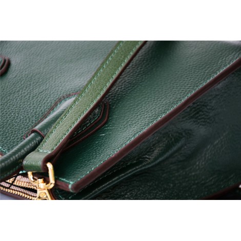 Eldora Genuine Leather Tote Bag Dark Green 76235
