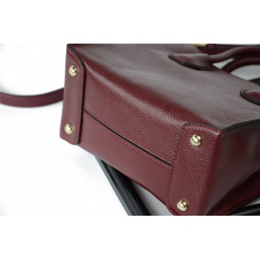 Eldora Genuine Leather Tote Bag Dark Red 76235