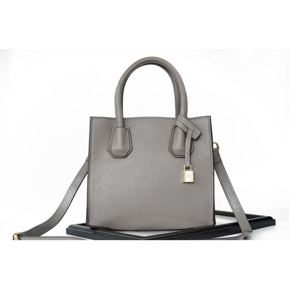 Sac à main cabas en cuir Gris 76235