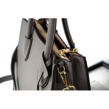 Eldora Genuine Leather Tote Bag Grey 76235
