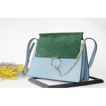 Eldora Genuine Leather Shoulder Bag Blue Green 76236