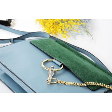 Eldora Genuine Leather Shoulder Bag Blue Green 76236