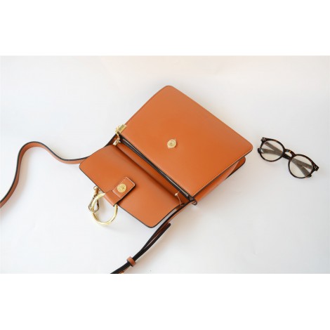 Eldora Genuine Leather Shoulder Bag Brown 76236