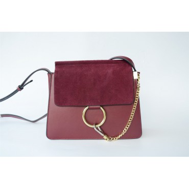 Eldora Genuine Leather Shoulder Bag Dark Red 76236