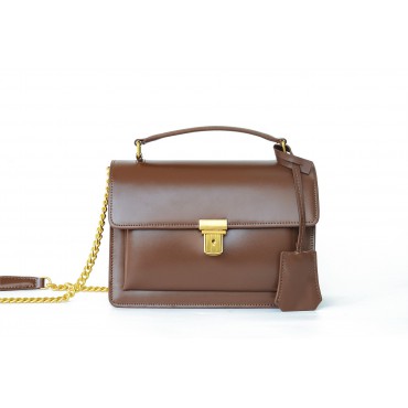 Eldora Genuine Leather Shoulder Bag Coffee 76237