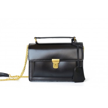 Eldora Genuine Leather Shoulder Bag Black 76237