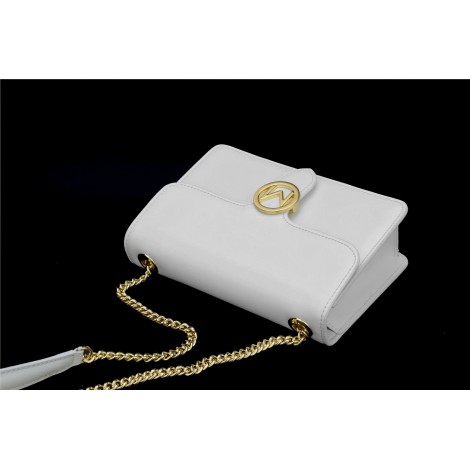 Eldora Genuine Leather Shoulder Bag White 76238