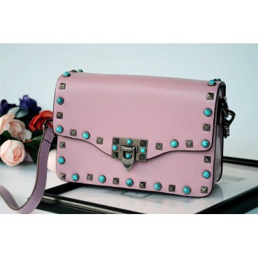 Eldora Genuine Leather Shoulder Bag Pink 76239