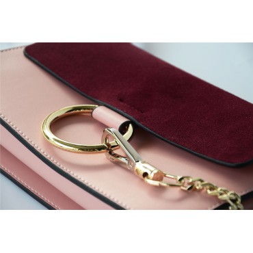 Eldora Genuine Leather Shoulder Bag Dark Red Pink 76340