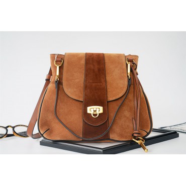 Eldora Genuine Leather Shoulder Bag Brown 76341