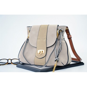 Eldora Genuine Leather Shoulder Bag Khaki 76341