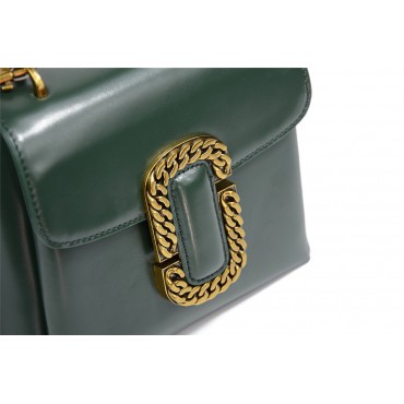 Eldora Genuine Leather Shoulder Bag Dark Green 76345