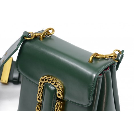 Eldora Genuine Leather Shoulder Bag Dark Green 76345