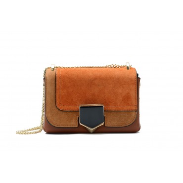 Eldora Genuine Leather Shoulder Bag Brown 76346