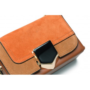 Eldora Genuine Leather Shoulder Bag Brown 76346