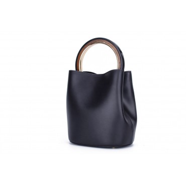 Eldora Genuine Leather Bucket Bag Dark Blue 76347