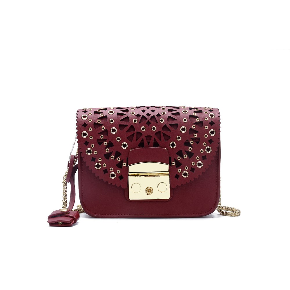 Eldora « Eloise » Genuine Leather Shoulder Bag Wine Red 76348