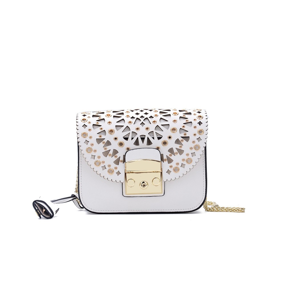 Eldora « Eloise » Genuine Leather Shoulder Bag White 76348