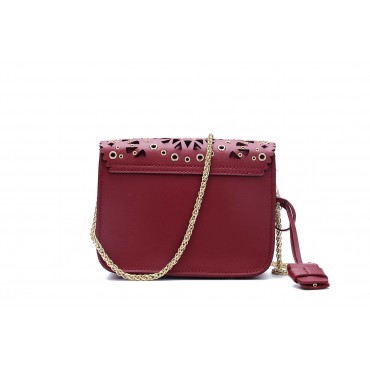Eldora « Eloise » Genuine Leather Shoulder Bag Wine Red 76348