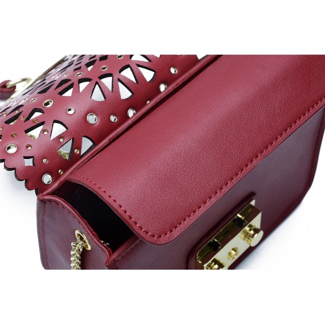 Eldora « Eloise » Genuine Leather Shoulder Bag Wine Red 76348