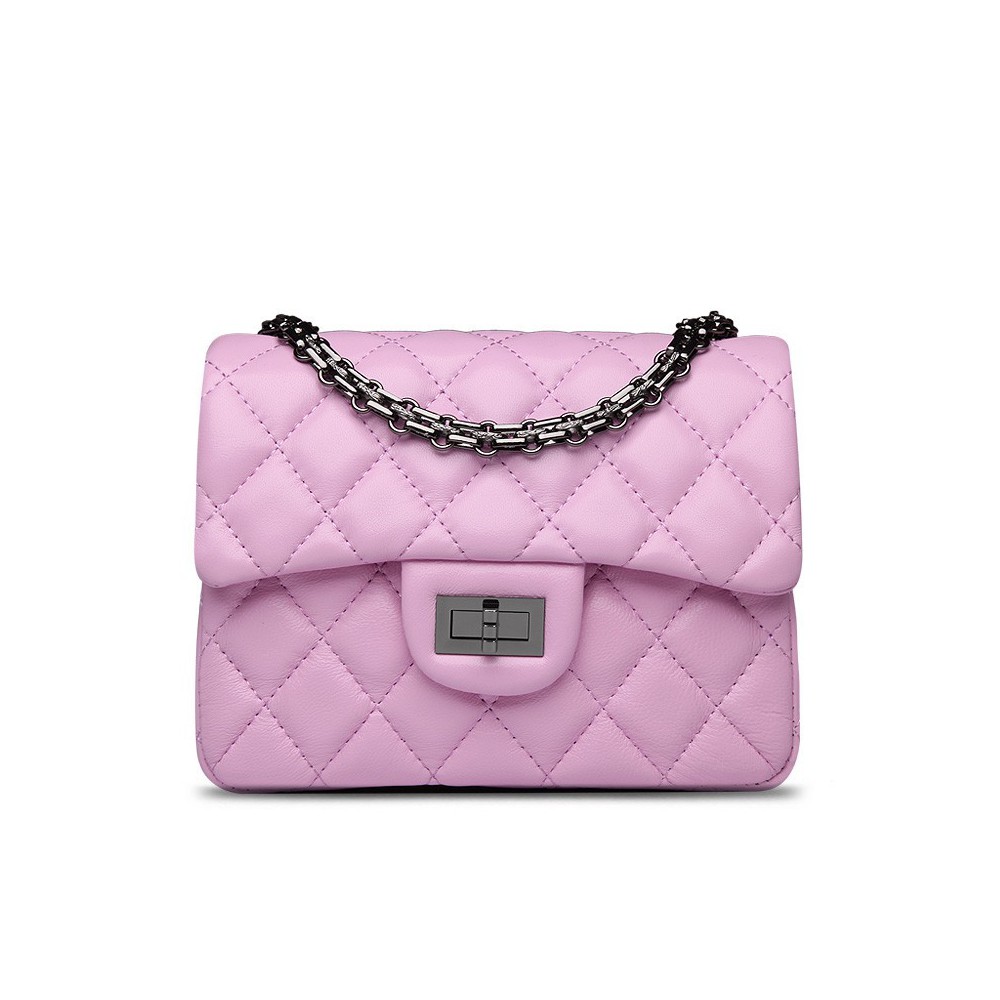 Chanel Mini Flap Bag With Top Handle Light Pink in Lambskin Leather - US