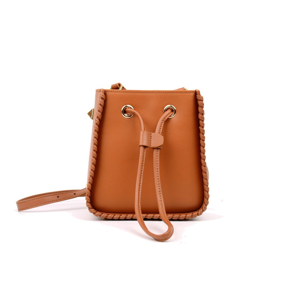 Eldora Genuine Leather Bucket Bag Brown 76350  