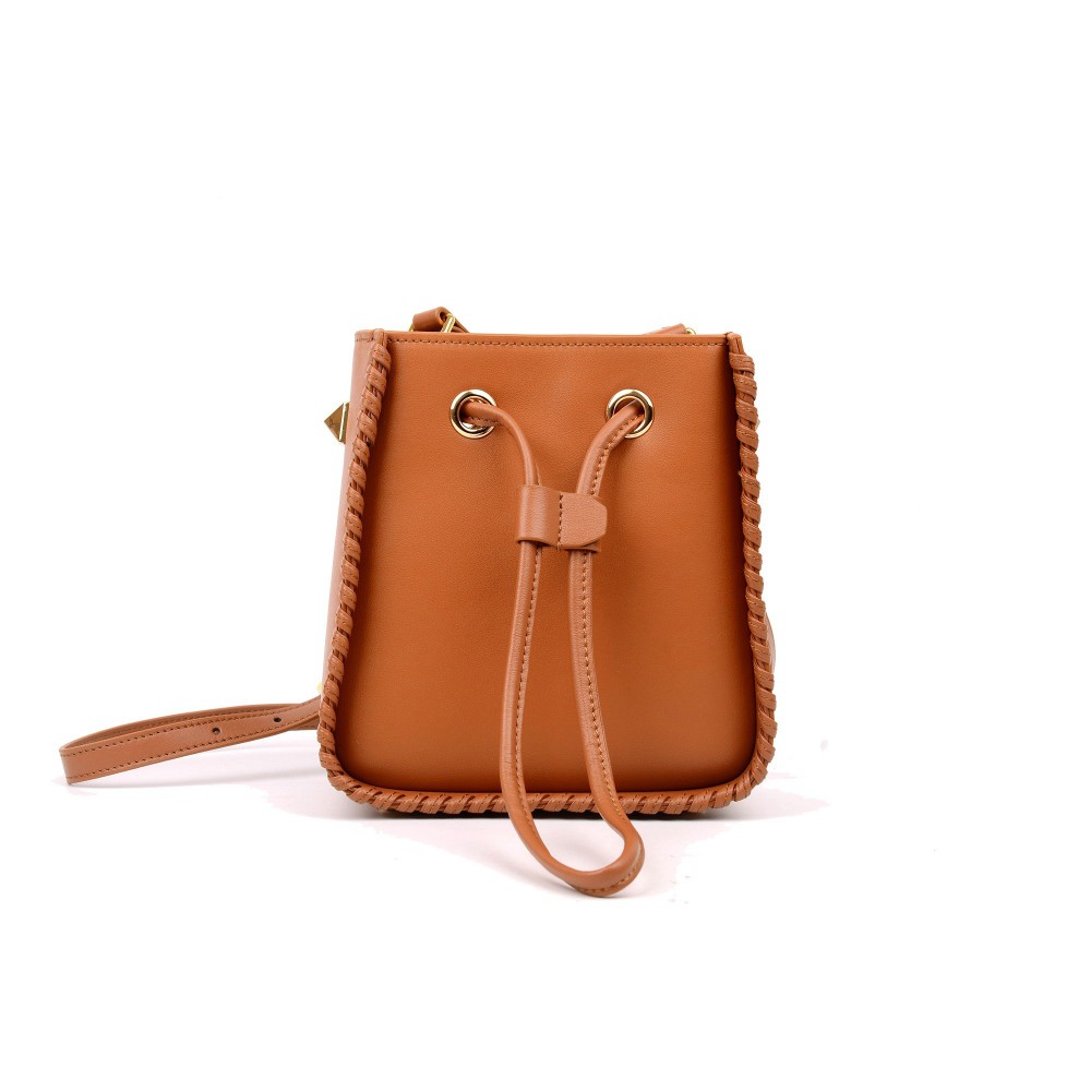Sac à main seau en cuir Marron 76350 Sac à main seau en cuir Marron 76350