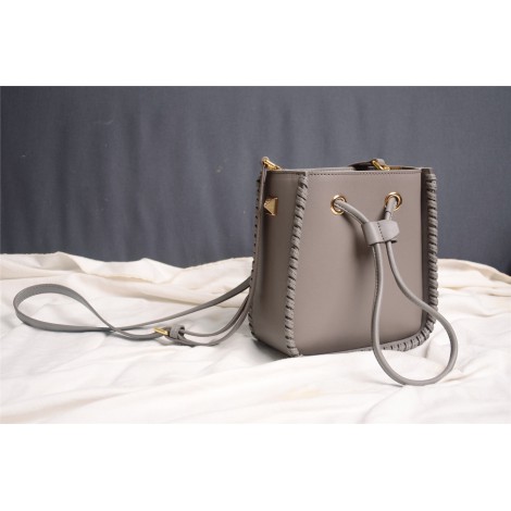 Eldora Genuine Leather Bucket Bag Grey 76350  