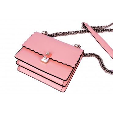 Eldora Genuine Leather Shoulder Bag Pink 76353