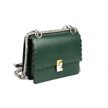 Eldora Genuine Leather Shoulder Bag Dark Green 76353