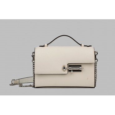 Eldora Genuine Leather Shoulder Bag White 76355