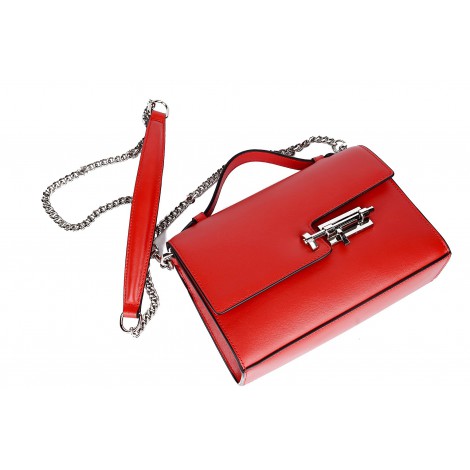 Eldora Genuine Leather Shoulder Bag Red 76355