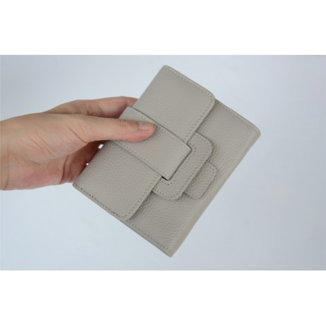 Eldora Genuine Cowhide Leather Wallet Grey 76357