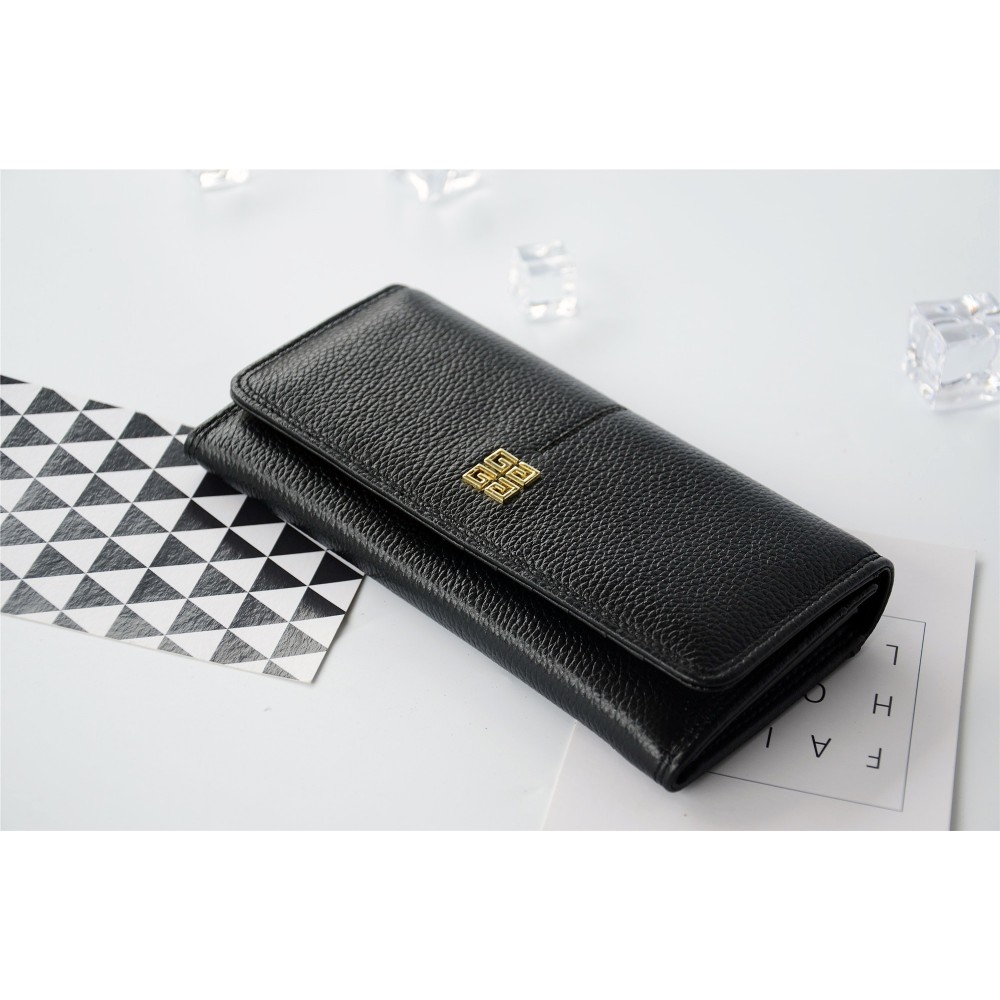 Eldora Genuine Cowhide Leather Wallet Black 76358