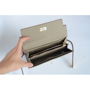 Eldora Genuine Cowhide Leather Wallet Grey 76359