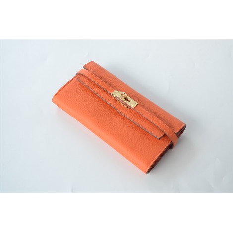 Eldora Genuine Cowhide Leather Wallet Orange 76359