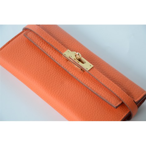 Eldora Genuine Cowhide Leather Wallet Orange 76359