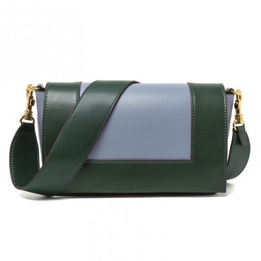 Eldora Genuine Leather Shoulder Bag Green Blue 76360