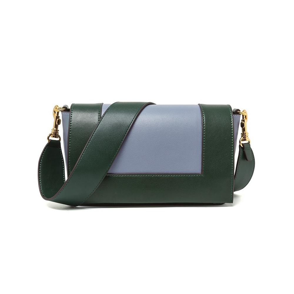 Eldora Genuine Leather Shoulder Bag Green Blue 76360